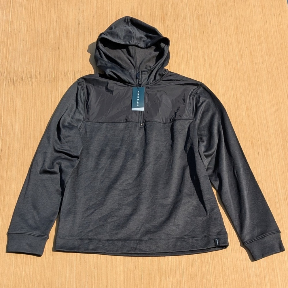 NWT‎ Perry Ellis Pullover Hoodie Men's Medium Quarter Zip Activewear Gorpcore